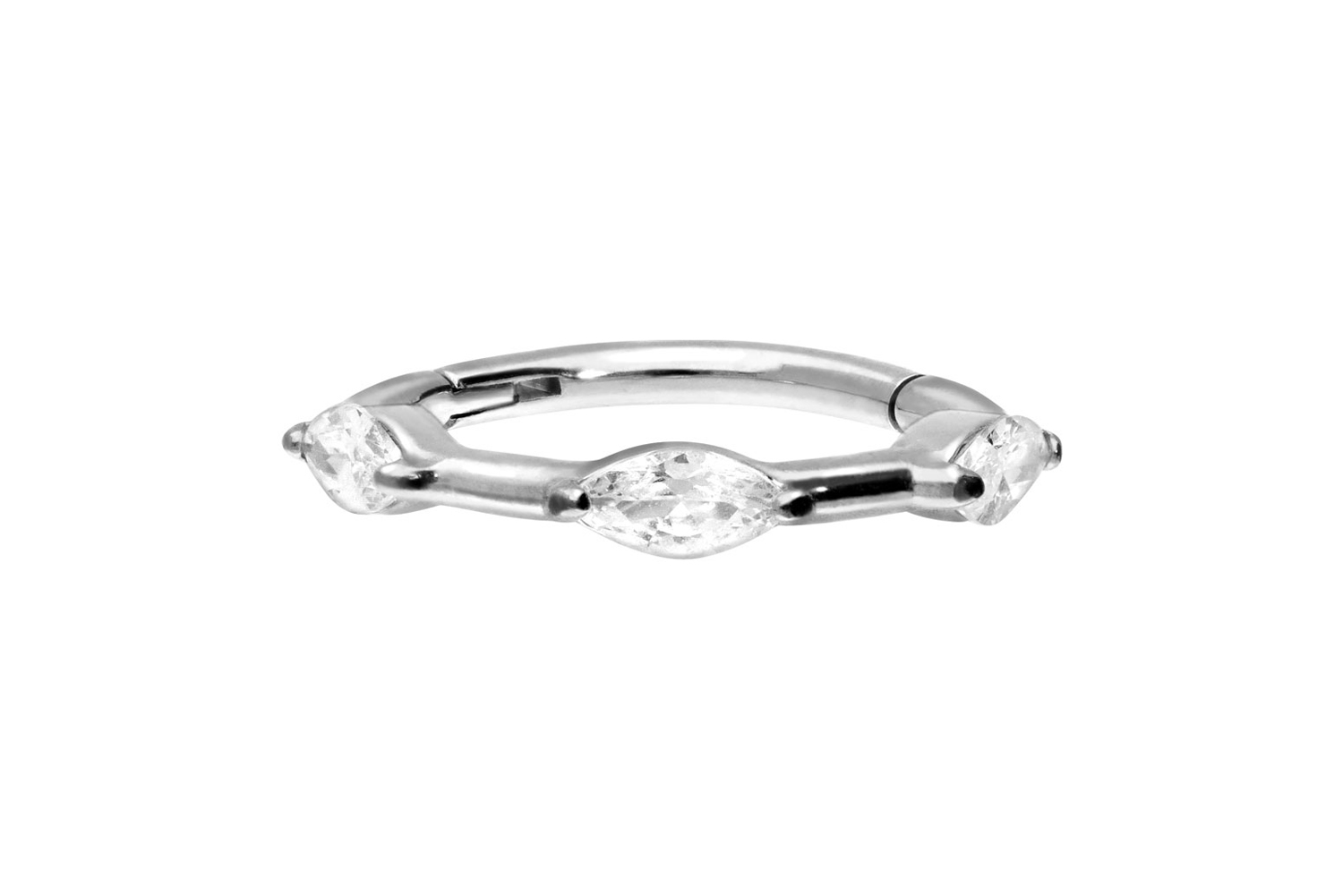 PIERCINGLINE Segmentring Clicker – Aus 316L Chirurgenstahl, Mit Kristallbesatz, 8 Mm Innendurchmesser, 1,2 Mm Stärke